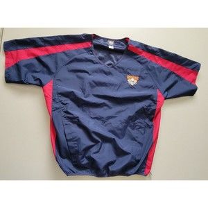 Cooperstown Dream Park Jacket Men's Size M Red Blue Authentic Pullover Back Vent